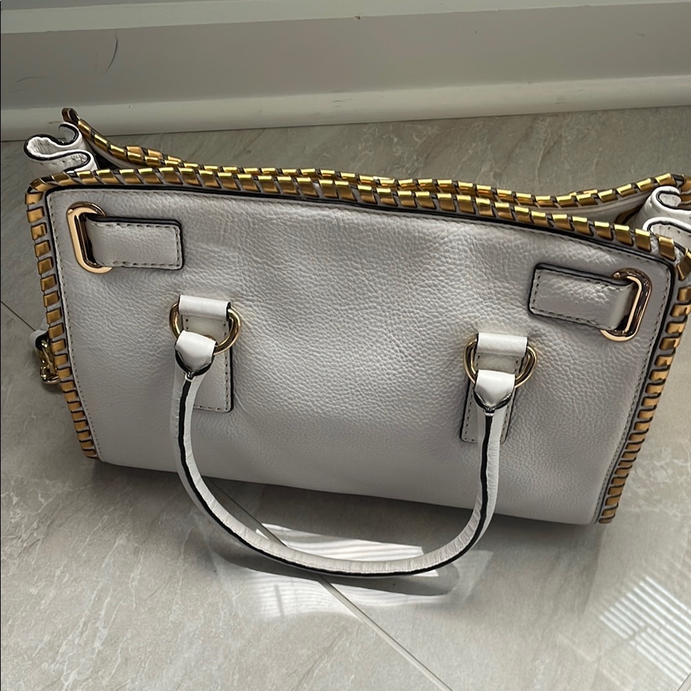 Michael Kors White and Gold Satchel bag leather - Picture 3 of 12